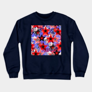 Festive red and blue stars Crewneck Sweatshirt